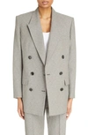 Isabel Marant Nevim Houndstooth Double-breasted Blazer In Ecbk Ecru/black