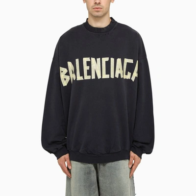 Balenciaga Cotton Sweatshirt In Navy