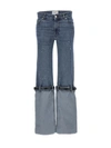Coperni Hybrid Belted Distressed Mid-rise Straight-leg Jeans In Blue