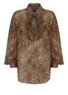 Dsquared2 Leopard Print Cotton Voile Shirt In Multicolour