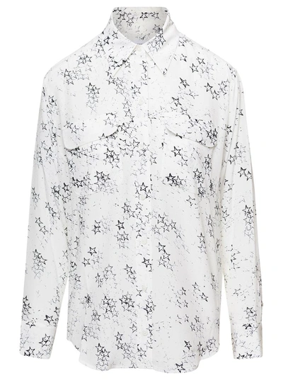 Equipment Silk Star-print Shirt In White
