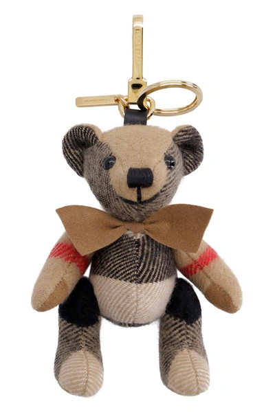 Burberry Thomas Vintage Check Teddy-bear Key Holder In Beige