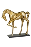 VIVIAN LUNE HOME GOLD ALUMINUM CONTEMPORARY HORSE SCULPTURE