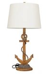 WILLOW ROW BROWN POLYSTONE NAUTICAL TABLE LAMP