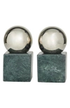 COSMO BY COSMOPOLITAN SILVER MARBLE ORB BOOKENDS