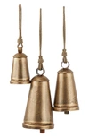 Ginger Birch Studio Bronze Metal Indoor Outdoor Meditation Decorative Cow Bell With Jute Hanging Rope In Bronze