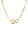 Delmar Open Heart Paperclip Link Necklace In Gold