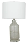 GINGER BIRCH STUDIO GRAY GLASS TABLE LAMP WITH DRUM SHADE