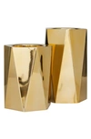 VIVIAN LUNE HOME GOLDTONE STAINLESS STEEL GLAM CANDLE HOLDER