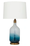 GINGER BIRCH STUDIO BLUE GLASS COASTAL TABLE LAMP