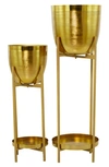 COSMO BY COSMOPOLITAN GOLD METAL MODERN PLANTER WITH REMOVABLE STAND