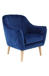 GINGER BIRCH STUDIO BLUE TUFTED ACCENT CHAIR