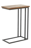 SONOMA SAGE HOME BLACK METAL RUSTIC ACCENT TABLE WITH BROWN WOOD TOP
