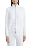 Lafayette 148 Petite Cotton-silk Tape Knit Bomber In Cloud