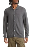 Officine Generale Kylan Cotton-blend Polo Shirt In Gray