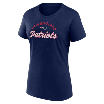 Fanatics Branded Navy/white New England Patriots Lightweight Short & Long Sleeve T-shirt Combo Pack