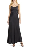 Topshop Maxi Dress With Beaded Fringing Detail In Black In Black