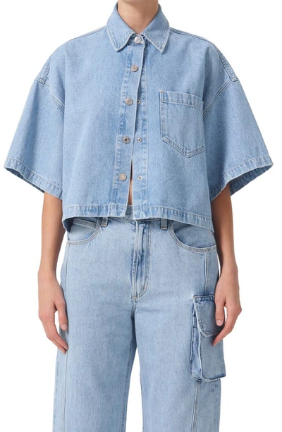 Agolde Rona Box Shirt In Blue