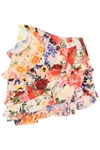 Zimmermann Wonderland Linen And Silk Miniskirt In Multicolor