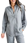 BED THREADS LONG SLEEVE LINEN BUTTON-UP SHIRT