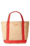 Mz Wallace Small Raffia Beach Tote Bag In Raffia With Cherry