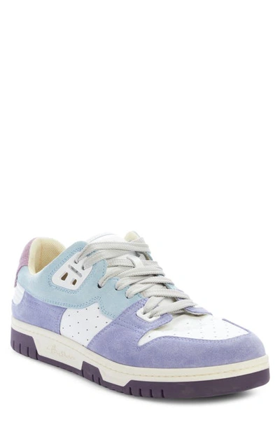 Acne Studios Suede And Perforated Leather Sneakers In Blue,white