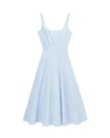 Staud Wells Corset Poplin Mini Dress In Blue