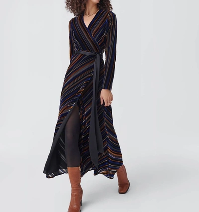 Diane Von Furstenberg Jareth Velvet Wrap Maxi Dress In Black