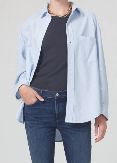 Citizen Of Humanity Kayla Cotton Shirt In Santa Cruz Soft Blue