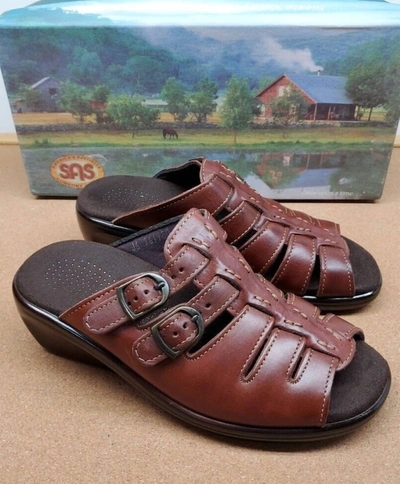 Sas Tango Sandal - Medium In Chestnut Brown In Multi