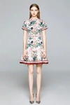 KAIMILAN Multicolor Day A-line Short Sleeve Mini Printed Dress