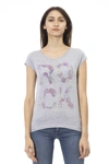 TRUSSARDI ACTION TRUSSARDI ACTION GRAY COTTON TOPS &AMP; WOMEN'S T-SHIRT