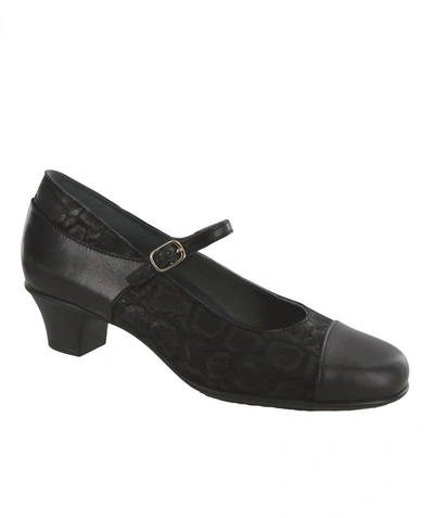 Sas Isabel Mary Jane Shoes - Medium In Black/snake In Multi
