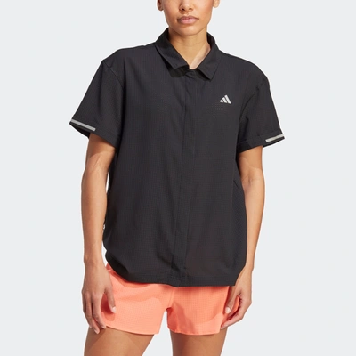 Adidas Originals X-city Heat.rdy Recycled Polyester Running Polo In Black