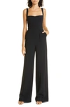 Saloni Cady Wide Leg Jumpsuit In 02-black