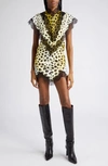 Attico Jace Cheetah-print Mini Dress In Light Yellow