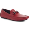 Ferragamo Men's Parigi Leather Driving Loafers In Rosso Leather