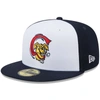 New Era Men's  White, Navy Charleston Riverdogs Marvel X Minor League 59fifty Fitted Hat In White