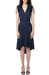 Zadig & Voltaire Roberty Leopard Print Silk Jacquard Dress In Encore