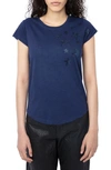 ZADIG & VOLTAIRE BEADED STAR T-SHIRT