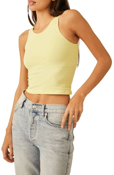 Free People Clean Lines Crop Tank In Yellow