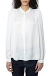 ZADIG & VOLTAIRE TCHIN BAND COLLAR SATIN BLOUSE