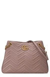 GUCCI GG MARMONT MATELASSE LEATHER SHOULDER BAG - CORAL,453569DRW1T