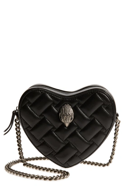 Kurt Geiger Kensington Heart-shaped Crossbody Bag In Black