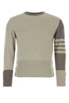 Thom Browne Striped Embroidered Cashmere Crewneck In Multicoloured
