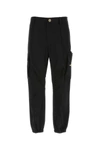 Versace Black Cargo Pants With Drawstring In Cotton Woman In Black