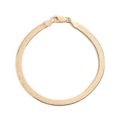 Aurate New York Gold Herringbone Chain Bracelet In White
