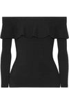 MICHAEL KORS Off-the-shoulder ruffled stretch-knit top