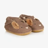 DONSJE GIRLS BROWN LEATHER SQUIRREL SHOES