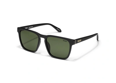 Quay Unplugged In Matte Black,green Polarized